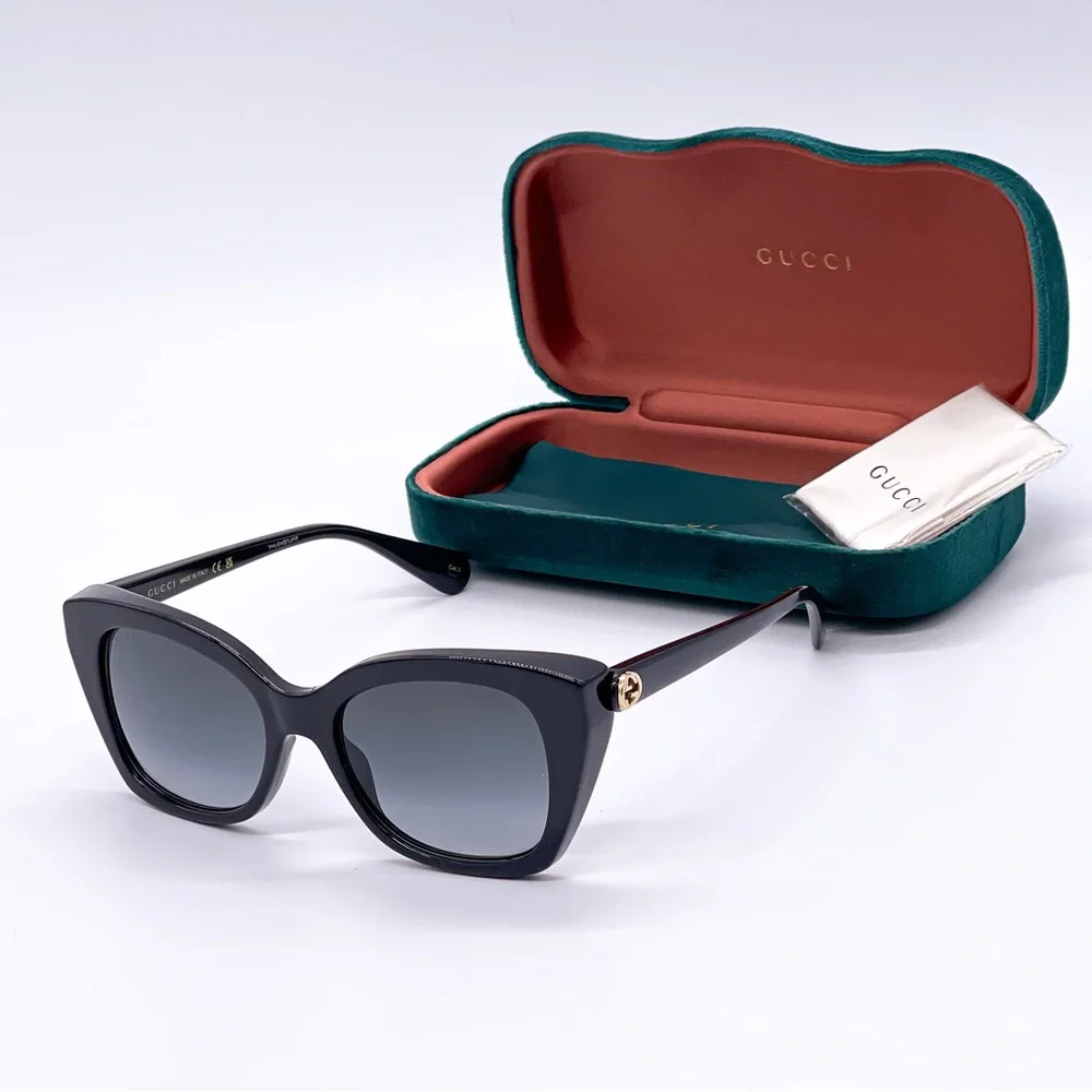 NEW GUCCI GG0921S 001 NEW COLLECTION WOMEN’S SUNGLASSES GUCCI CAT EYE FRAME - Picture 1 of 11